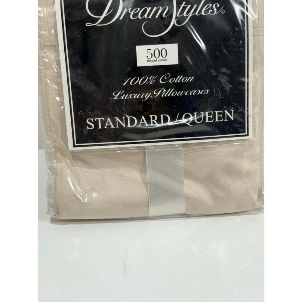 Dan‎ River's Dream Styles 500 thread count 2 Queen Oat Ivory Luxury Pillowcases